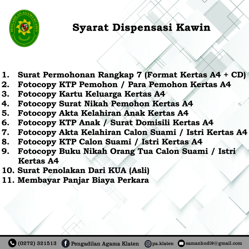 3. Syarat Dispensasi Kawin