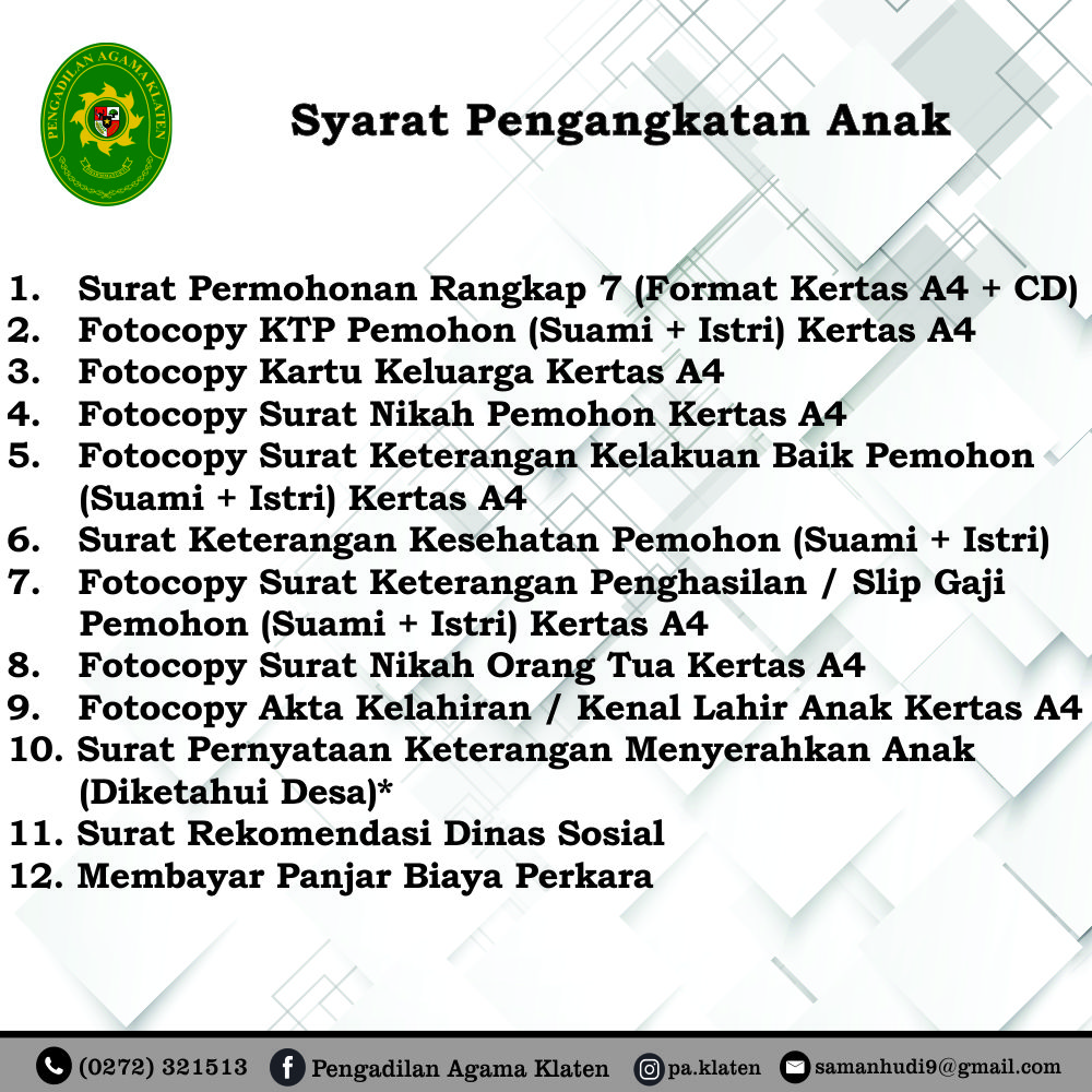 5. Syarat Pengangkatan Anak