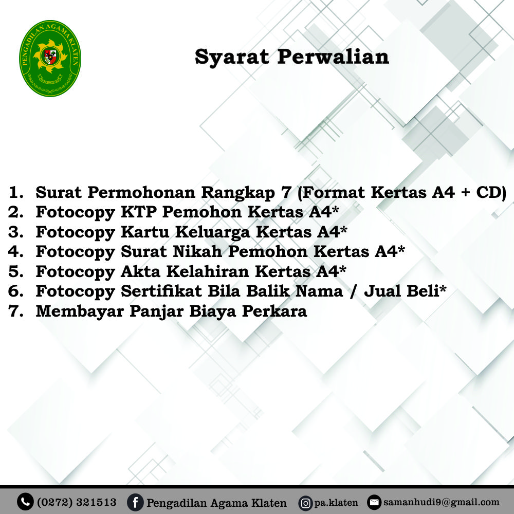 6. Syarat Perwalian