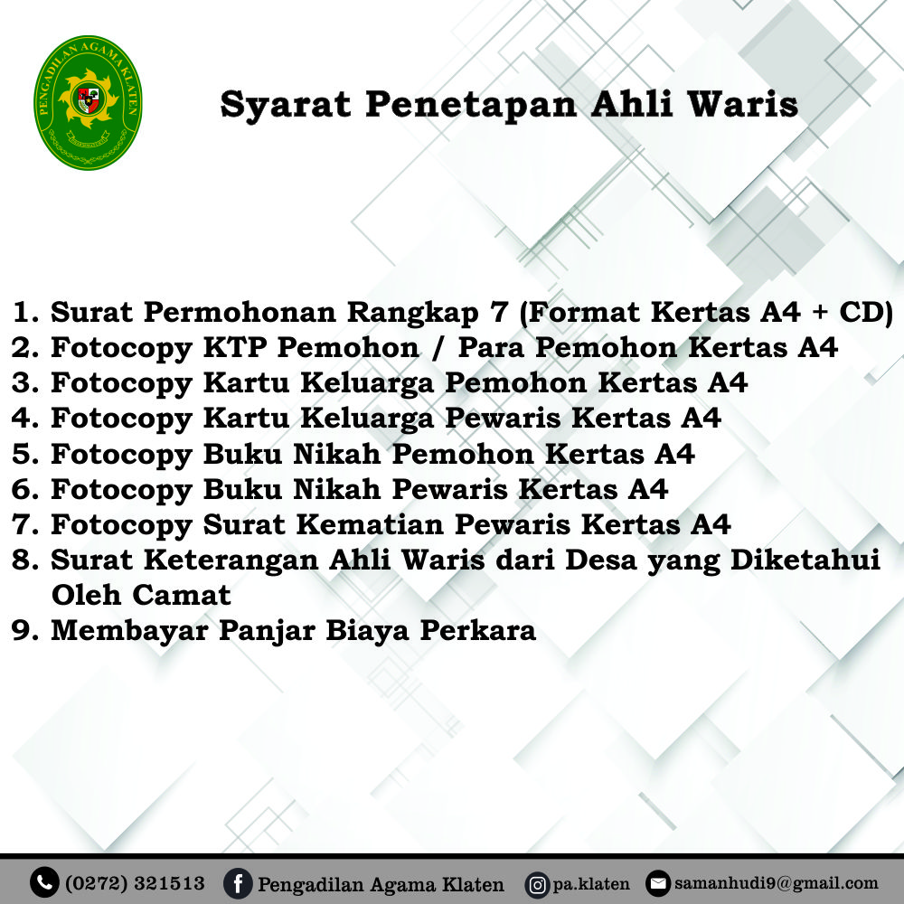 10. Syarat Penetapan Ahli Waris